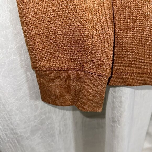 Eddie Bauer M Sienna Ginger Brown Waffle Knit Thermal Henley - Picture 8 of 11